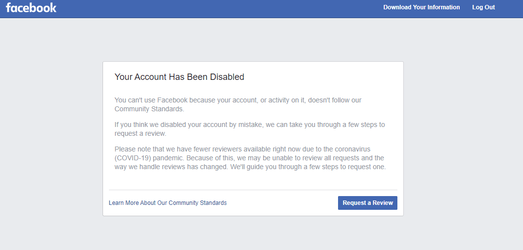 I can't login to my facebook account because it shows that this